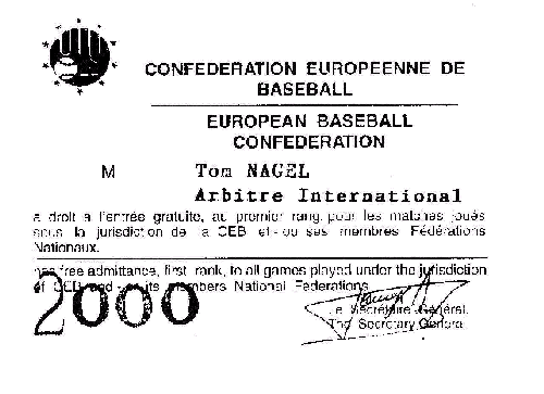 [My international umpire license]